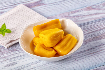 Canned sweet juicy yellow Jackfruit