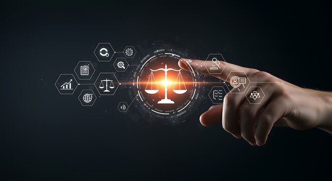 Legal Technology and Digital Transformation Justice and Law Modernization Concept