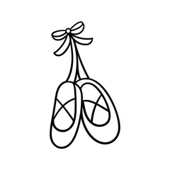 Hand drawn ballet shoes outline element icon © FYDesign
