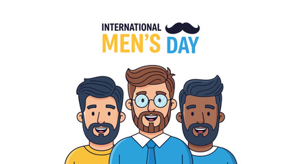 International Men s Day Vector Illustration Diverse and Inclusive Celebration