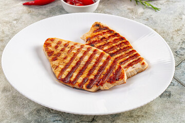 Grilled turkey breast fillet steak