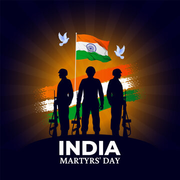 Vector illustration of India Martyrs' Day social media template