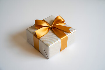 Obraz premium Elegant Gift Box with Gold Ribbon