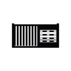 Black and white shipping container silhouette cargo