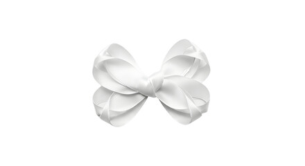 Naklejka premium Elegant white silk ribbon bow isolated for gift wrapping and wedding decoration design isolated PNG with Transparent Background