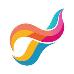 Vibrant abstract dynamic colorful flowing layered shapes modern graphic