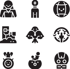 Fototapeta premium Person globe construction tree potion robot vector