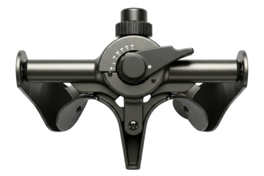 Adjustable mounting bracket for photography or video equipment on a transparent background