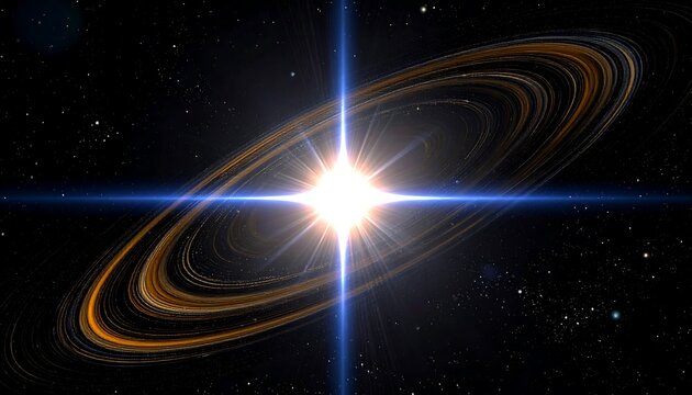 Stunning cosmic spectacle - A bright star with planetary rings.