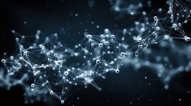 Exploring the Intricate Connection of Molecules in Skincare Science on a Dark Background