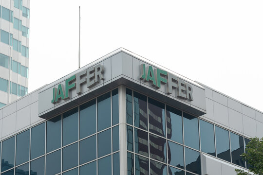 Edmonton, Alberta, Canada - July 14, 2023: Jaffer Group of Companies headquarters in Edmonton, Alberta, Canada. Jaffer is a Construction, Real Estate, and Real Estate Development company. 