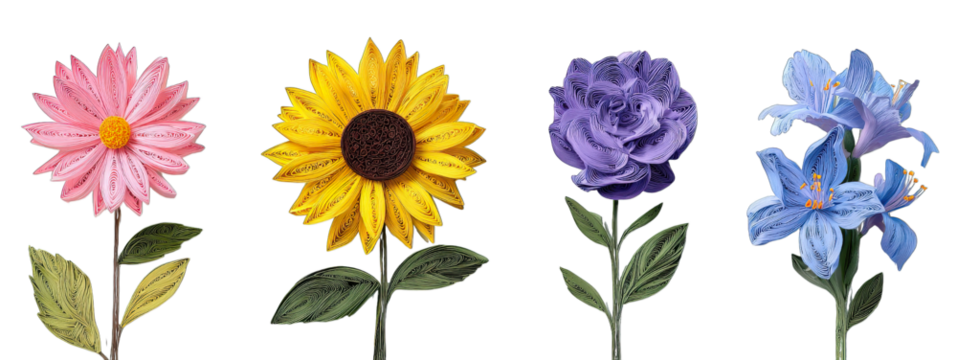 Floral Array: A vibrant collage of botanical beauty, showcasing a diverse selection of radiant blossoms in full bloom. Each flower, a testament to nature's artistry.