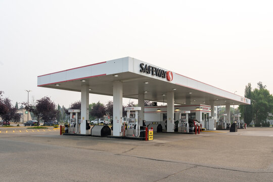Alberta, Canada - July 15, 2023: A SAFEWAY gas station is seen in Alberta, Canada. 