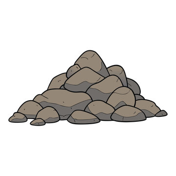 A rugged pile of boulders and rocks, stacked naturally with varied shapes, sizes, and textures, creating a raw, earthy, and timeless landscape scene.
