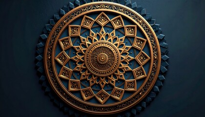 Obraz premium Centered mandala with intricate Arabic influenced ornamental patterns