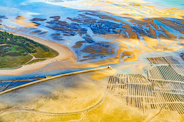 Noirmoutiers Island aerial view in french atlantic ocean