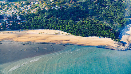 Noirmoutiers Island aerial view in french atlantic ocean