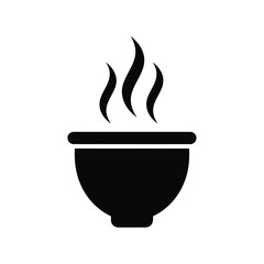 Black bowl with rising steam icon food