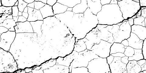 Black and white texture of cracked and abstract grunge texture effect old concrete faded wall dry surface patterns background.

