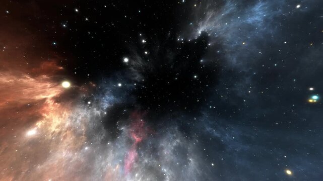 Flying Through Deep Space, Cosmic Tunnel. 3D Animation