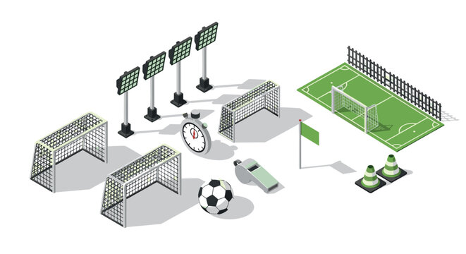 Isometric soccer training equipment with goals cones and whistle perfect for sports development