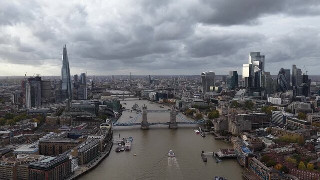 London tower bridge over the thames, river.