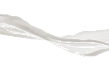 Creamy Milk Splash and Twirl On White Background