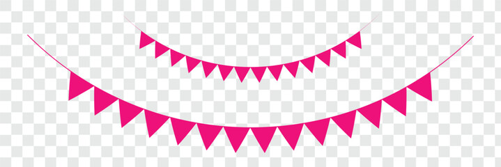 Fototapeta premium Colorful party flags bunting vector illustration of festive decoration element. Bunting Banner with Rectangle Shape Flags Decorative bunting banner hung on a thin string Bunting Banner with Triangle 