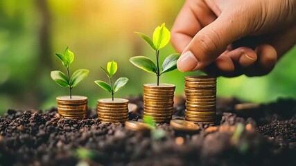 Investing in Growth Nurturing Prosperity with Coins and Emerging Plants