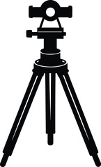 A theodolite surveyors instrument silhouette