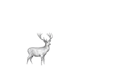  Reindeer isolated on white background for wildlife photography, winter scenes, Christmas decoration, and nature animal illustration