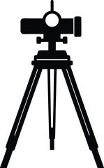 A theodolite surveyors instrument silhouette