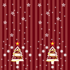 Merry Christmas,Happy New Year holiday card background with decorated tree, snowflake pattern,festive winter season vector illustration.seamless Xmas wallpapers,design for printing,Gift wrapping paper