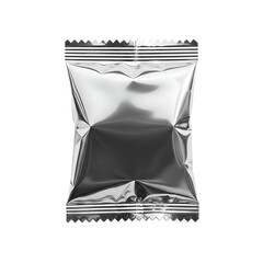 Shiny Silver Foil Packet Sealed Food Packaging for Snacks and Treats.