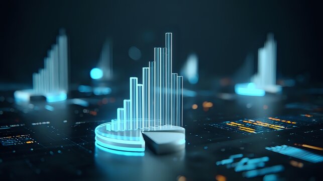 Futuristic bar graph with glowing lines a modern data visualization ideal for business presentations and technology concepts