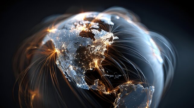 Global network connections over North America a conceptual illustration of communication and data transfer perfect for technology and business the