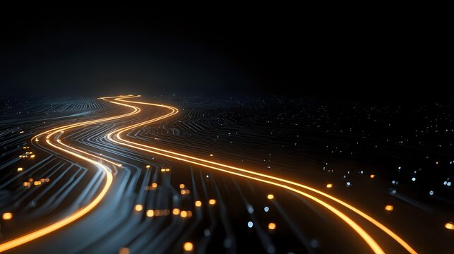 Abstract glowing fiber optic cables a network connection concept ideal for technology or data themes - Powered by Adobe