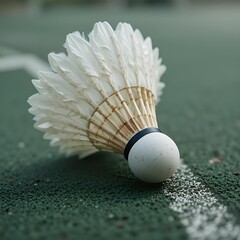 Shuttlecocks on black background 
