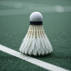 Shuttlecocks on black background 
