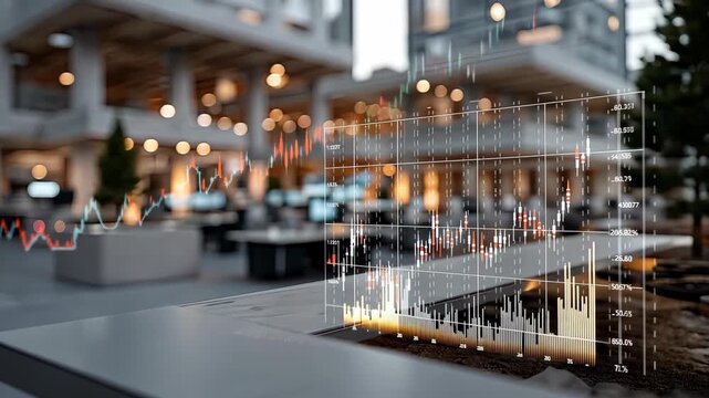 Investors analyze market data in a modern urban setting during business hours while surrounded by innovative architecture - Powered by Adobe