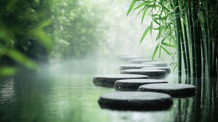 Misty jungle pathway