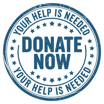 Donate now your help is needed stamp