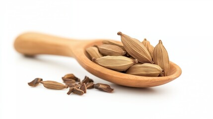 Cardamom pods isolated on white background