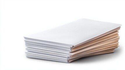 Blank Stacks of white cards Isolated on White Background