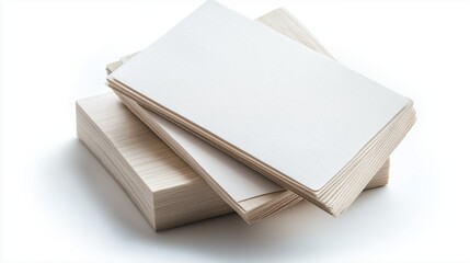 Blank Stacks of white cards Isolated on White Background
