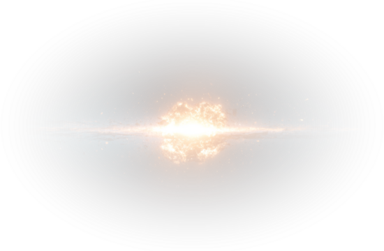 Png yellow light effect reflections, neon illumination in yellow colors. Bright light lens.