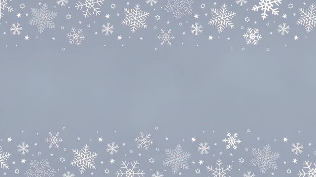 bright christmas border with snowflakes animation