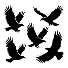 Majestic eagles soar with powerful wings spread wide
