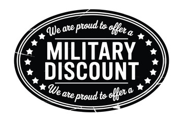 Proudly offering a military discount stamp badge