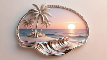 Obraz premium Palm tree on the beach I Wall Decor 